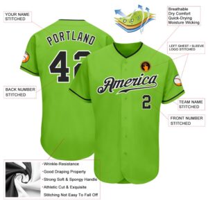 Neon Green Black White Authentic Baseball Jersey Custom Baseball Jersey Personalized Sport Jersey 2 shnmoe.jpg