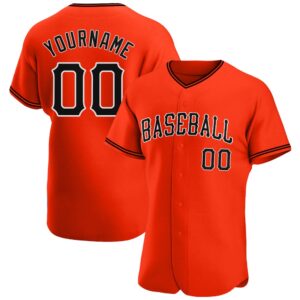 Orange Black-White Authentic Baseball Jersey, Custom Baseball&hellip;