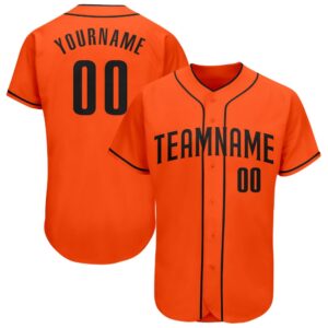 Orange Black Authentic Baseball Jersey, Custom Baseball&hellip;