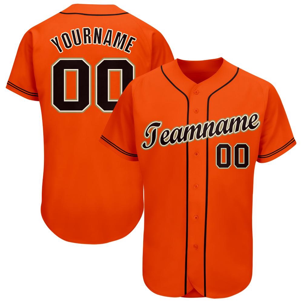Orange Black Cream-Old Gold Baseball Jersey, Custom Baseball Jersey, Personalized Sport Jersey