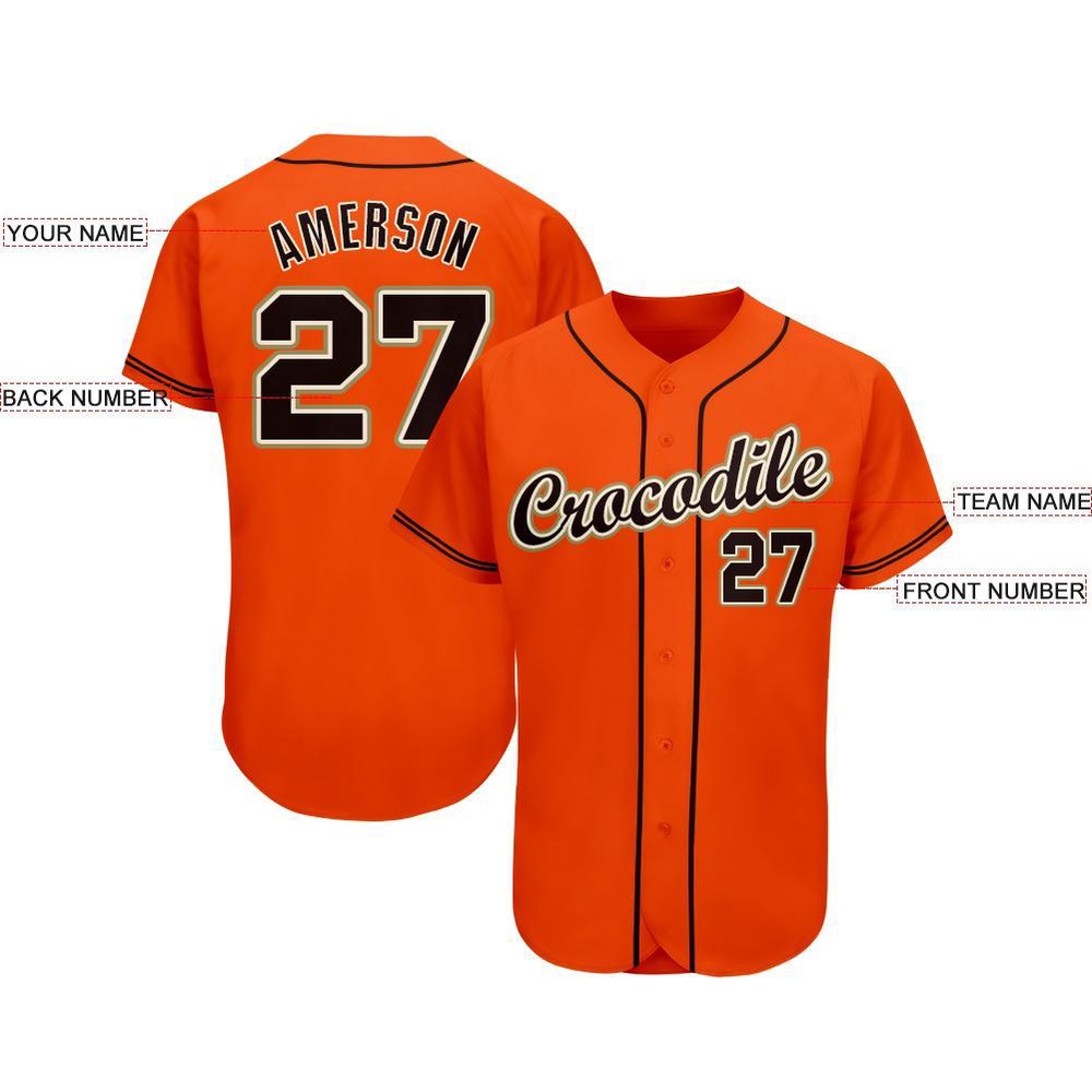 Orange Black Cream-Old Gold Baseball Jersey, Custom Baseball Jersey, Personalized Sport Jersey