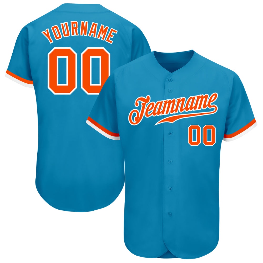 Panther Blue Orange-White Authentic Baseball Jersey, Custom Baseball Jersey, Personalized Sport Jersey Panther Blue Orange-White Authentic Baseball Jersey, Custom Baseball Jersey, Personalized Sport Jersey