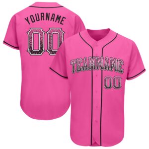Pink Black-White Authentic Drift Fashion Baseball Jersey,&hellip;