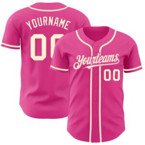 Pink Cream Authentic Baseball Jersey, Custom Baseball&hellip;