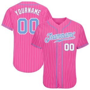 Pink White Pinstripe Light Blue-White Authentic Baseball&hellip;