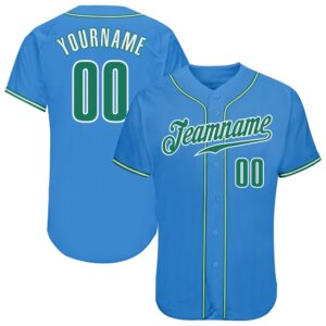 Powder Blue Kelly Green-White Authentic Baseball Jersey,&hellip;