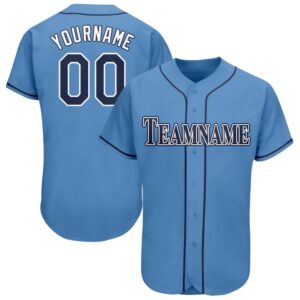 Powder Blue Navy-White Baseball Jersey, Custom Baseball&hellip;