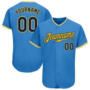 Powder Blue Navy Gold-White Authentic Baseball Jersey,&hellip;