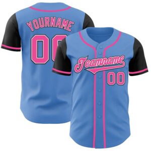 Powder Blue Pink-Black Authentic Two Tone Baseball&hellip;