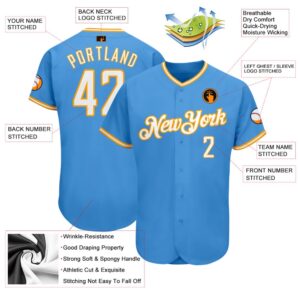 Powder Blue White Gold Authentic Baseball Jersey Custom Baseball Jersey Personalized Sport Jersey 2 intzze.jpg