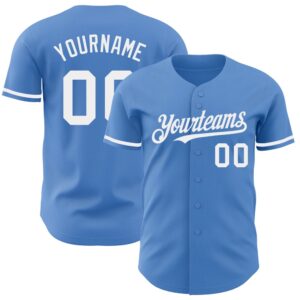 Powder Blue White Authentic Baseball Jersey, Custom&hellip;