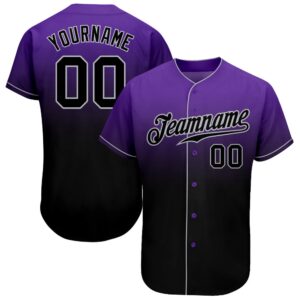 Purple Black-Gray Authentic Fade Fashion Baseball Jersey,&hellip;