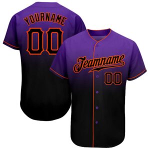 Purple Black-Orange Authentic Fade Fashion Baseball Jersey,&hellip;