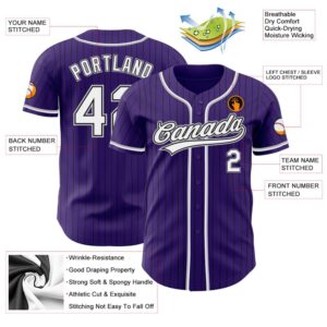 Purple Black Pinstripe White Gray Authentic Baseball Jersey Custom Baseball Jersey Personalized Sport Jersey 2 ygqudw.jpg