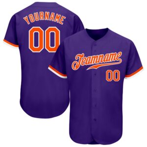 Purple Orange-White Authentic Baseball Jersey, Custom Baseball&hellip;