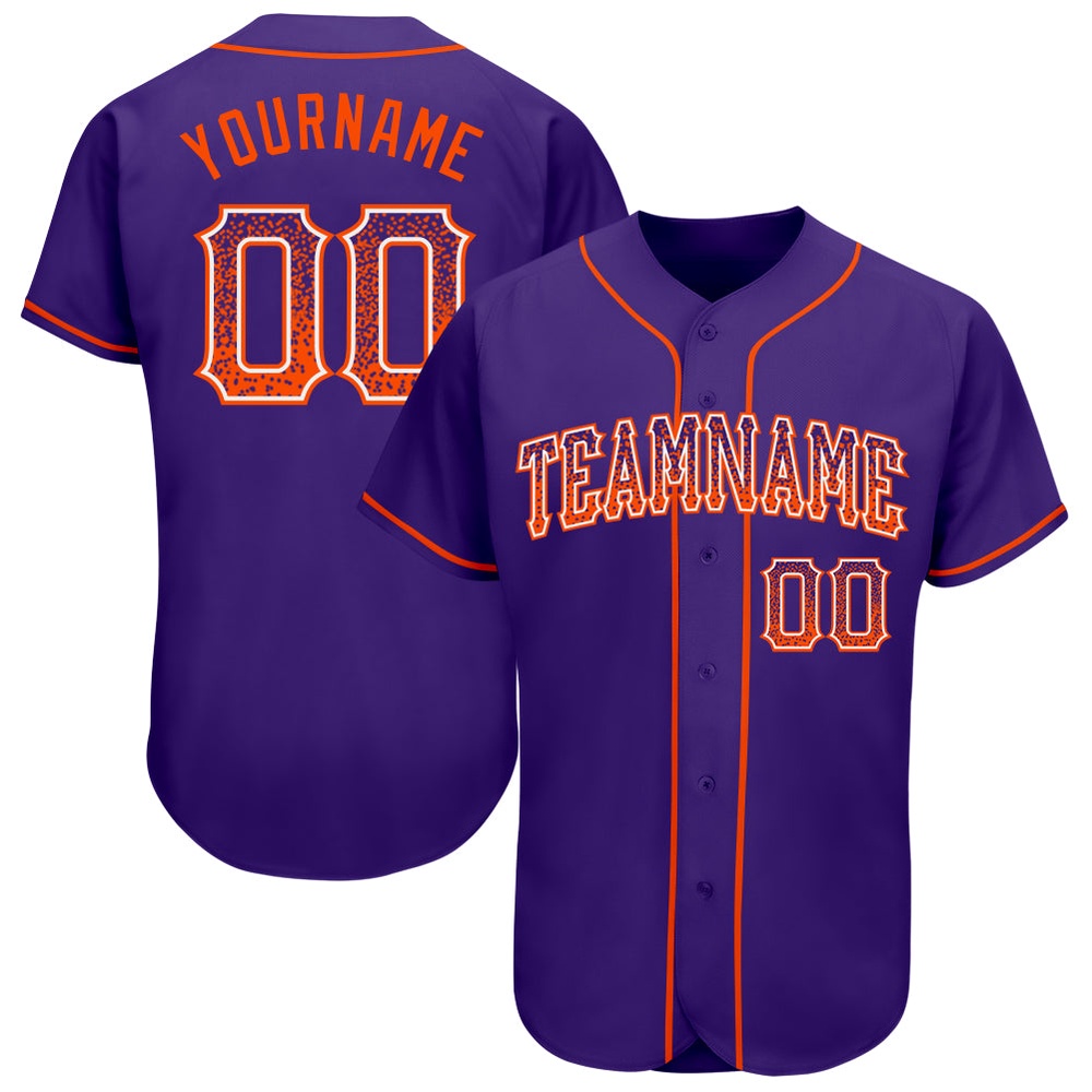 Purple Orange-White Authentic Drift Fashion Baseball Jersey, Custom Baseball Jersey, Personalized Sport Jersey