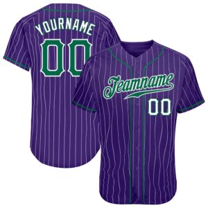 Purple White Pinstripe Kelly Green-White Authentic Baseball&hellip;