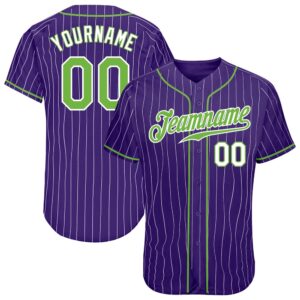 Purple White Pinstripe Neon Green-White Authentic Baseball&hellip;