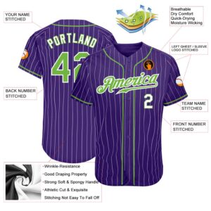 Purple White Pinstripe Neon Green White Authentic Baseball Jersey Custom Baseball Jersey Personalized Sport Jersey 2 vvqf1e.jpg