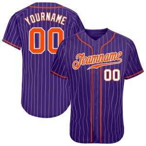 Purple White Pinstripe Orange-White Authentic Baseball Jersey,&hellip;