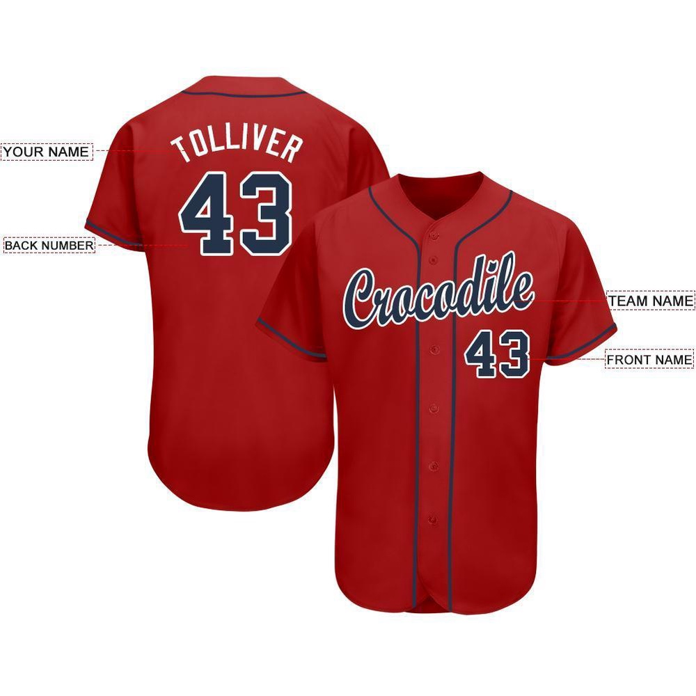 Red Navy-White Baseball Jersey, Custom Baseball Jersey, Personalized Sport Jersey