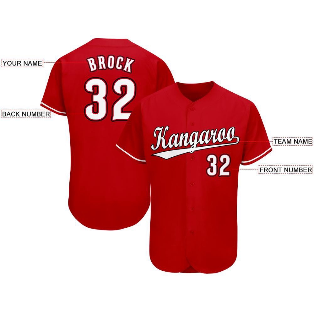 Red White-Black Baseball Jersey, Custom Baseball Jersey, Personalized Sport Jersey