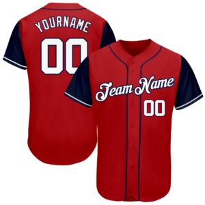 Red White-Navy Authentic Two Tone Baseball Jersey,&hellip;