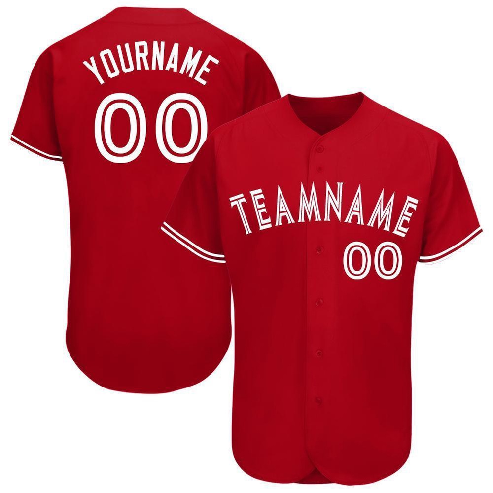 Red White Baseball Jersey, Custom Baseball Jersey, Personalized Sport Jersey