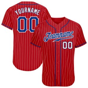 Red White Pinstripe Royal-White Authentic Baseball Jersey,&hellip;
