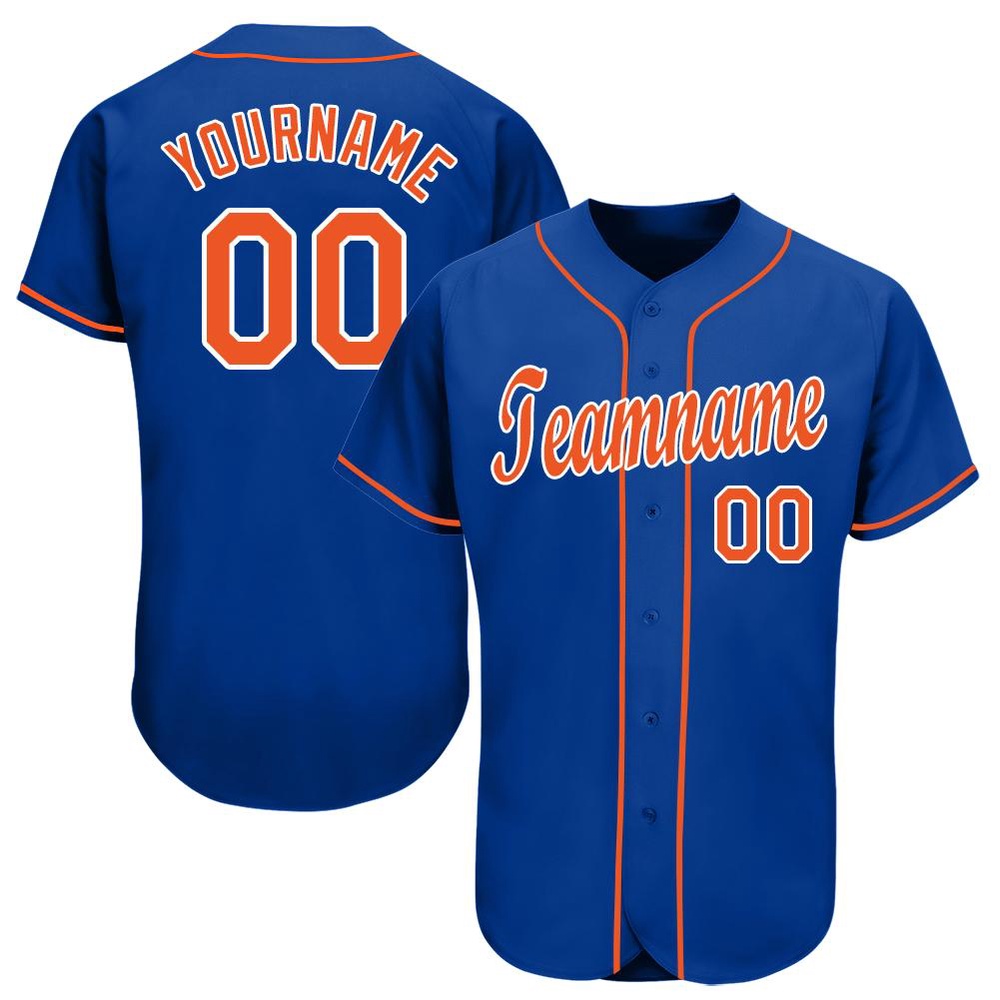 Royal Orange-White Baseball Jersey, Custom Baseball Jersey, Personalized Sport Jersey