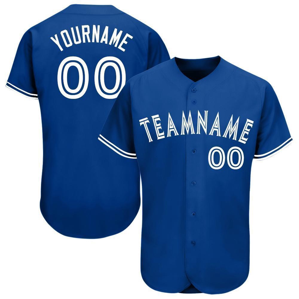 Royal White Baseball Jersey, Custom Baseball Jersey, Personalized Sport Jersey