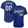 Royal White Pinstripe Red Authentic Baseball Jersey, Custom Baseball Jersey, Personalized Sport Jersey