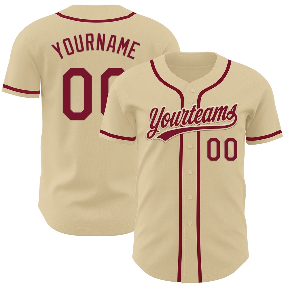 Sand Crimson Authentic Baseball Jersey, Custom Baseball Jersey, Personalized Sport Jersey