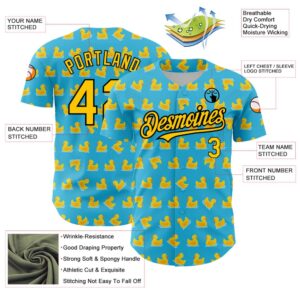 Sky Blue Yellow Black 3D Pattern Design Duck Authentic Baseball Jersey Custom Baseball Jersey Personalized Sport Jersey 2 srhavh.jpg