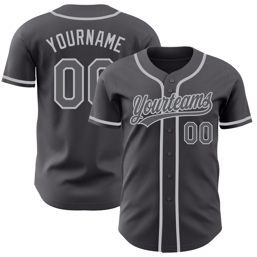 Steel Gray Gray Authentic Baseball Jersey, Custom Baseball Jersey, Personalized Sport Jersey