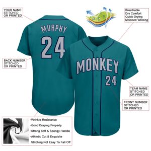 Teal Gray Navy Authentic Baseball Jersey Custom Baseball Jersey Personalized Sport Jersey 2 yhtotp.jpg