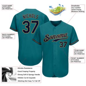 Teal Navy Old Gold Authentic Baseball Jersey Custom Baseball Jersey Personalized Sport Jersey 2 a0vlxe.jpg
