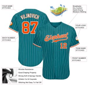 Teal White Pinstripe Orange White Authentic Baseball Jersey Custom Baseball Jersey Personalized Sport Jersey 2 zfgiqm.jpg