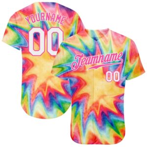 Tie Dye White-Pink 3D Watercolor Rainbow Authentic&hellip;