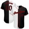 White-Black Pink Authentic Split Fashion Baseball Jersey, Custom Baseball Jersey, Personalized Sport Jersey