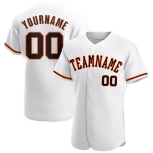 White Black-Orange Authentic Baseball Jersey, Custom Baseball&hellip;