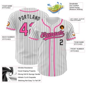 White Black Pinstripe Pink Authentic Baseball Jersey Custom Baseball Jersey Personalized Sport Jersey 2 a1j7s1.jpg