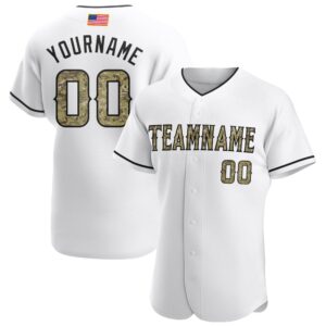 White Camo-Black Authentic American Flag Fashion Baseball&hellip;