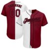 White Crimson-Gray Authentic Baseball Jersey, Custom Baseball Jersey, Personalized Sport Jersey