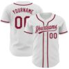 White Crimson-Black Authentic Split Fashion Baseball Jersey, Custom Baseball Jersey, Personalized Sport Jersey
