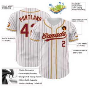 White Crimson Pinstripe Crimson Old Gold Authentic Baseball Jersey Custom Baseball Jersey Personalized Sport Jersey 2 nda5wj.jpg
