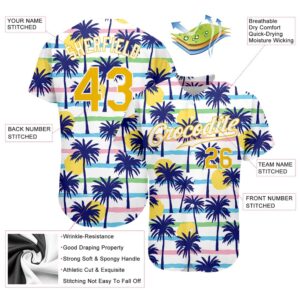 White Gold White 3D Pattern Design Hawaii Palm Trees Authentic Baseball Jersey Custom Baseball Jersey Personalized Sport Jersey 2 wmzvnu.jpg