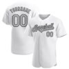 White Gray-Red Authentic Baseball Jersey, Custom Baseball Jersey, Personalized Sport Jersey