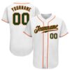 White Green-Orange Authentic Split Fashion Baseball Jersey, Custom Baseball Jersey, Personalized Sport Jersey