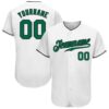 White Kelly Green-Black Authentic Two Tone Baseball Jersey, Custom Baseball Jersey, Personalized Sport Jersey